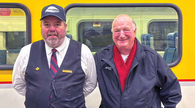 Conductor Don Slaughter and Engineer Todd Lippman. (Patriot Photo by Don Bellach)