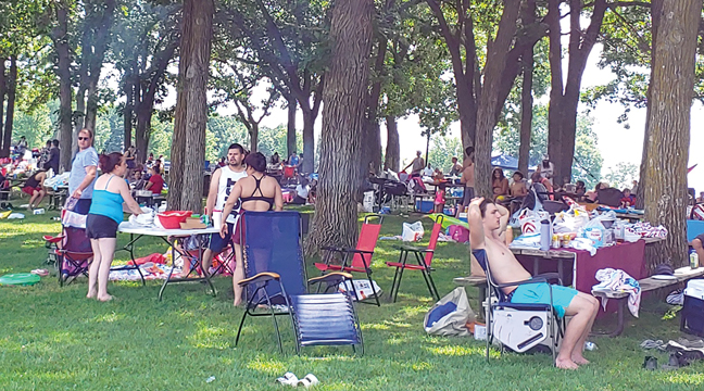 LAKESIDE PARK picnic area was full of people having a good time.