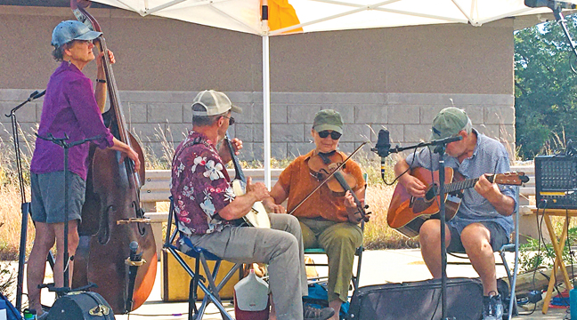 Old-time group The Tickwood Stringband provided live entertainment at this year’s Sherburne Fall Fest. (Patriot Photo by Andrew Diemand.)