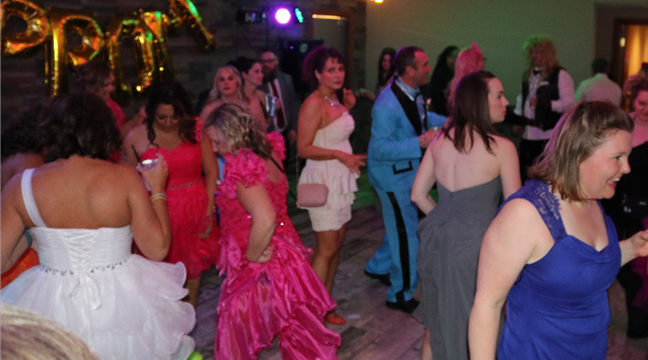 THE DANCE FLOOR was lit up with many prom guests tripping the light fantastic. (Submitted Photo).
