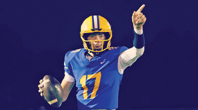 Carson Gellerman looks to pass vs. Mound Westonka. (Submitted Photo).