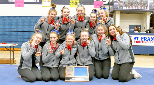 The Becker Bulldogs placed a respectable second at the Section 7A gymnastics meet last Saturday in Big Lake. (Submitted photo.)