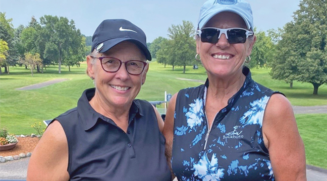 First Flight net Winners (Left to right): Joan Frie (first, Low Net) and Sandra Lemke (second, Low Net). (Submitted Photo).