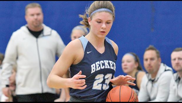 MEGAN GAMBLE scored 55 points in Becker’s four wins this week. (Photos by Bill Morgan)