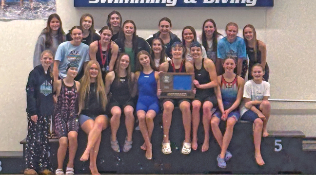 The Bulldog swim and dive team had a great Section meet, placing second and sending a number of athletes to the MSHSL Swimming and Diving Championships. (Submitted Photo.)