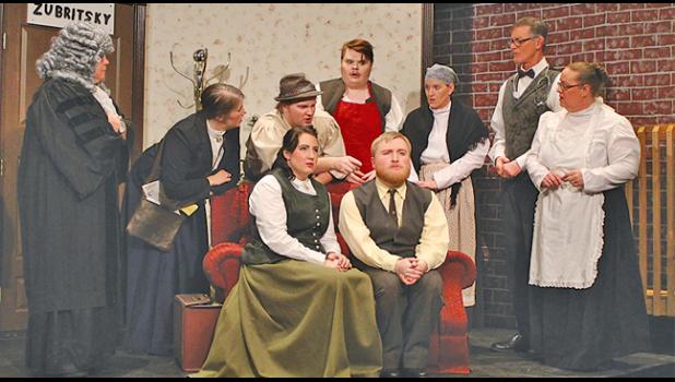 The Clearwater Cast of Characters performed a scene in “Fools” at Clearwater Dinner Theatre at the Driftwood Event Center in late March.