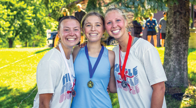 THE top three female racers were: Ayla Brown, Lorelei Swanson and Julia Bengtson. (Submitted Photo).