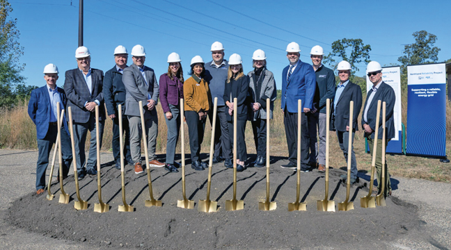 Executives from MISO, Michaels Corporation, Great River Energy, Minnesota Department of Commerce, Minnesota Power, Public Utilities Commission, and others broke ground Oct. 8  on the Northland Reliability Project in Becker. (Submitted Photo).
