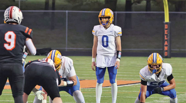 QB DILLON SPAETH (#0) had a decent game as he was 12-of-24 for 128 yards and one TD through the sir. (Submitted Photo by Jessica LaRoche).