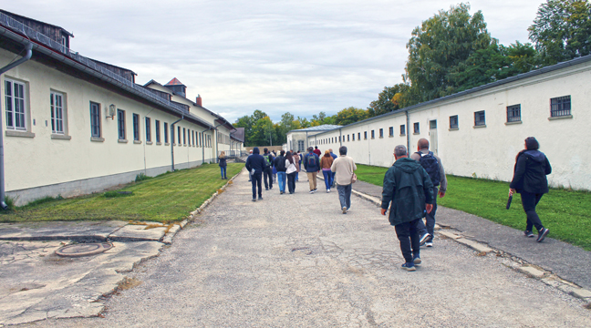 DACHAU CONCENTRATION CAMP during our visit in October. It was primarily designed to house prisoners, though the Germans assassinated 4,000 captive Russian soldiers inside its walls in 1941. (Photo by Gary W. Meyer).