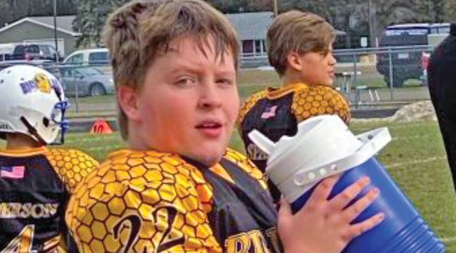 Colton Anderson on the football field. (Submitted Photo).