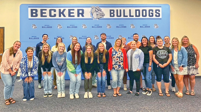 THE NEW TEACHERS at Becker Schools (left) were welcomed by city business leaders as well as the local Chamber of Commerce. (Submitted Photo).