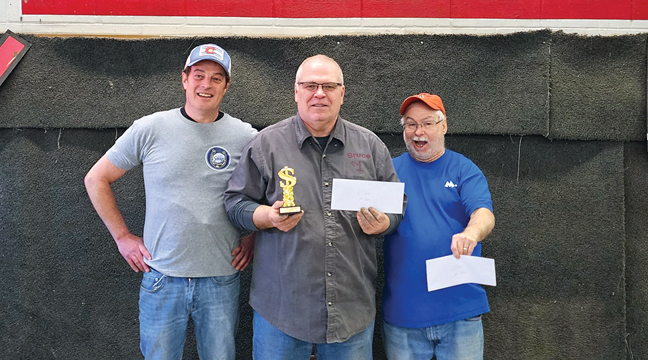 CLASS C WINNERS. Bruce Swenson, Scott Chalmers and Mike Slininger are all smiles with their winnings. (Submitted Photo).