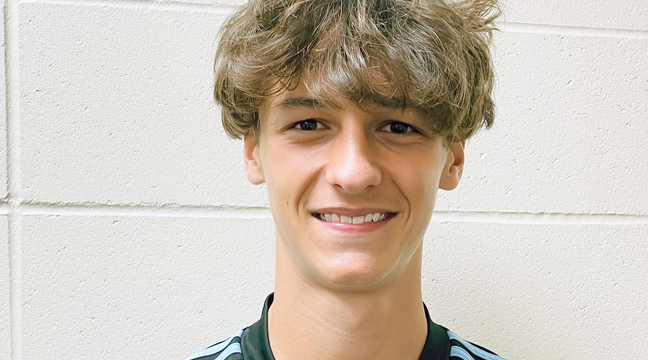 Micah Boyer is enjoying an offensive explosion for the Bulldog boys soccer team, as he notched a pair of hat-tricks and seven goals overall last week for the team in a pair of wins. (Submitted photo.)