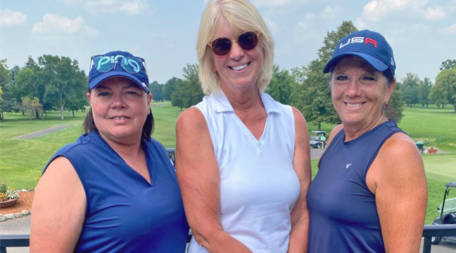 Third Flight Net Winners (Left to right): Melissa Schauer (third) , Brenda Ashmore (first) and Sara Schwiderski (second). (Submitted Photo).