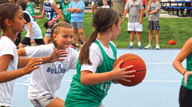 THE GIRLS demonstrated competitiveness but they also displayed good-natured fun with a lot of smiles and laughs. (Patriot Photo by Bill Morgan).