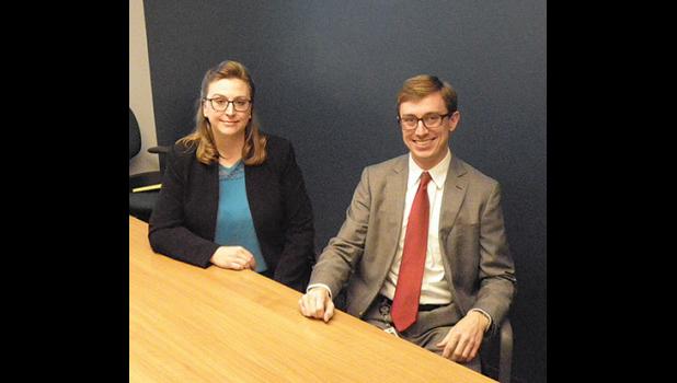 Attorneys Dawn Nyhus and George Kennedy with the Sherburne County Attorney's Office.