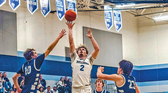 Kyan Blomquist, shown here in action in an earlier win versus Zimmerman, continues to be a force for the Bulldogs (Submitted Photo).