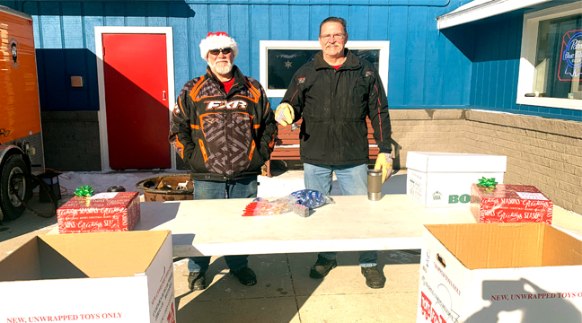 THE CLEARWATER AMERICAN LEGION was once again a popular drop off spot for Saturday’s Clear Valley Community Toys for Tots event. (Photo by Penny Leuthard.)