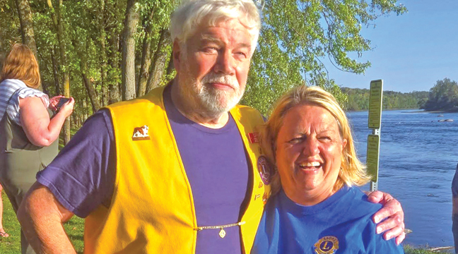 BECKER LIONS CHARTER MEMBER Lonnie Seeley is pictured with fellow Becker Lion Bev Knutson. Bev is the first woman Becker Lion and is a 20-year member. Bev’s mother, Judy hand sewed all the Becker Lions yellow vests in 1975. (Patriot Photo by Mary Nehring.)