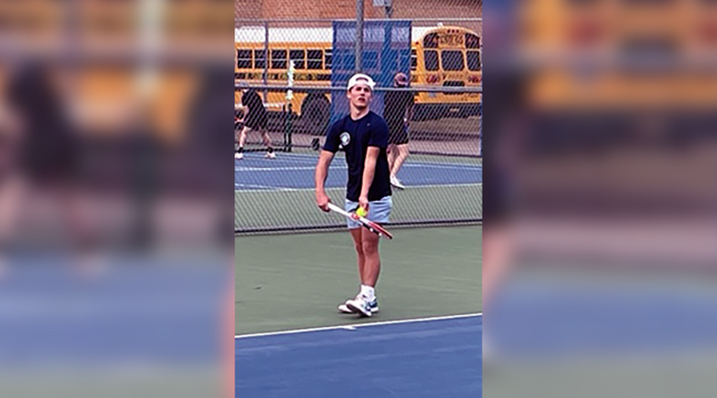 The Becker Bulldog tennis team was able to get outside for some practice before the weather turned cold again.  With a great deal of experience and talent on the team, it could be a special season for the Bulldogs. (Photo by Mark Kolbinger.)