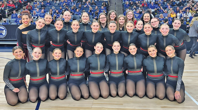 BECKER STATE HIGH KICK TEAM at the MSHSL state tournament last weekend at Target Center. (Submitted Photo).