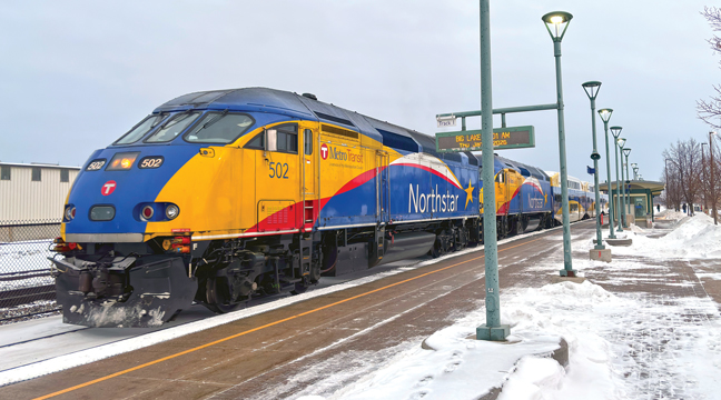 The Northstar train pulled into the Big Lake station for the last time.  (Patriot Photo by Don Bellach)