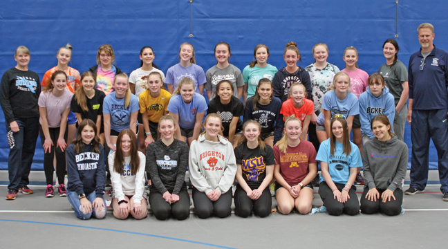 THE 2021 BECKER BULLDOG GIRLS TRACK & FIELD TEAM. Seniors: Anna Briggs, Cassidy Pleoger, Jessica Gruenes, Annika Howe, Whit Schug and Grace Schendel. Juniors: Emma Borrego, Madalyn Finney, Paige Maunu, Skyler Scug and Sarah Woelfel. Sophomores: Emma Monreal, Kayla Gruenes, Regan Hausmann, Brooklyn Karel, Evelyn Kreft and  Meghan Swanson. Freshmen: Olivia Babler, Alea Briggs, Avery Boyer, Anna Kuklok, Kylee Morton, Emilia Hansen, Kayla Paulson, Myli Praugt, Lexi Rose, MaKenna Smith, Lauren Woelfel and  Allyson Young. (Patriot Photo by Mark Kolbinger).