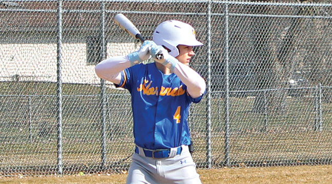 Austin Schleif had three hits and scored three runs in Big Lake’s 12-2 win over Zimmerman. (Photo by Ken Francis.)